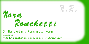 nora ronchetti business card
